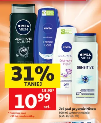 Żel pod prysznic Nivea Men Sensitive promocja w Auchan