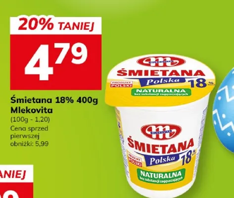 Śmietana 18% promocja w Hitpol
