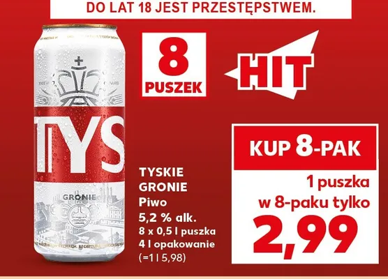 Piwo Tyskie Gronie 8-pak promocja w Kaufland