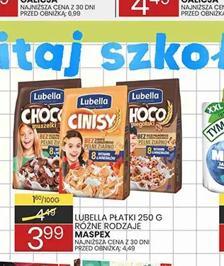 Płatki śniadaniowe Cinisy Lubella promocja w Wafelek