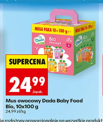 Mus owocowy Dada Baby Food Bio 10-pak promocja w Biedronka