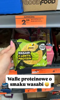 Wafle proteinowe Good Food Wasabi & Lentil Protein promocja w Biedronka