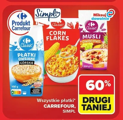 Płatki kukurydziane Corn Flakes Carrefour Classic promocja w Carrefour