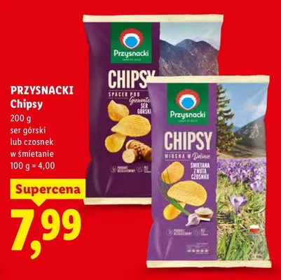 Chipsy ser górski lub czosnek w śmietanie promocja w Lidl