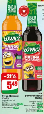 Syrop Minionki Łowicz malina truskawka promocja w Dino