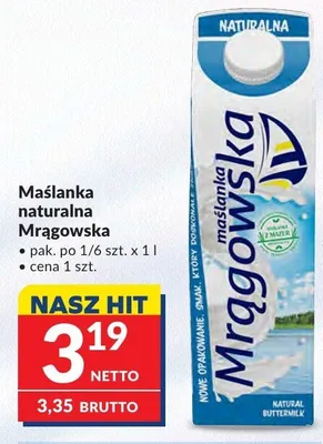 Maślanka naturalna Mrągowska promocja w Makro