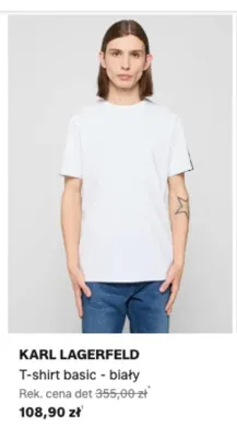 T-shirt basic Karl Lagerfeld biały promocja w Lounge by Zalando