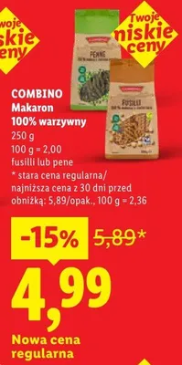 Makaron 100% razowy fusilli lub penne promocja w Lidl