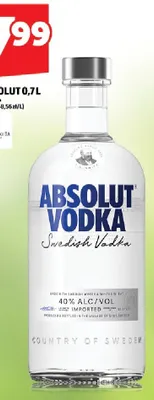 Wódka Absolut 0,7l promocja w TOPAZ