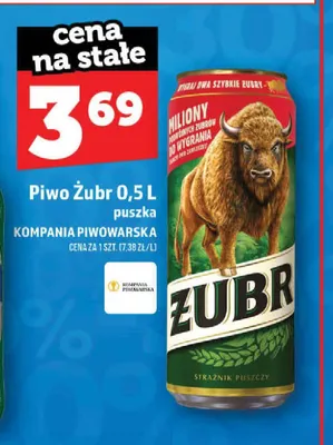 Piwo Żubr puszka promocja w TOPAZ