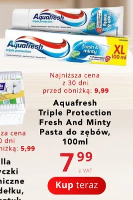 Pasta do zębów Aquafresh Triple Protection Fresh And Minty promocja w Poczta Polska