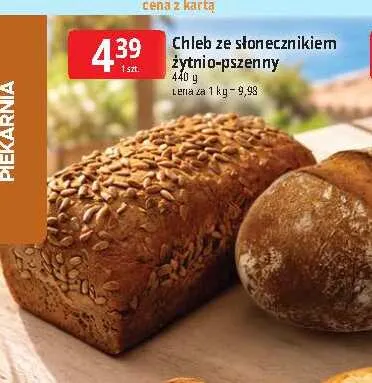 Chleb ze słonecznikiem żytnio-pszenny promocja w Leclerc