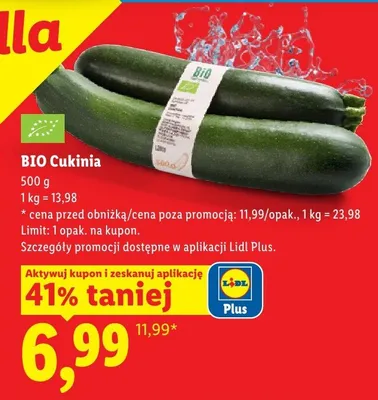 Cukinia BIO promocja w Lidl