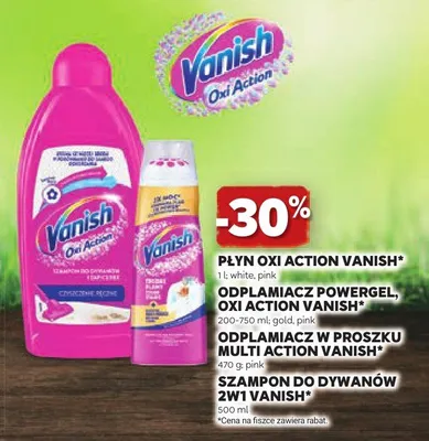 Odplamiacz w proszku Multi Action Vanish pink promocja w Stokrotka