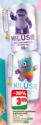 Chusteczki nawilżane Milusie promocja w Dino