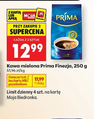 Kawa mielona Prima Finezja promocja w Biedronka