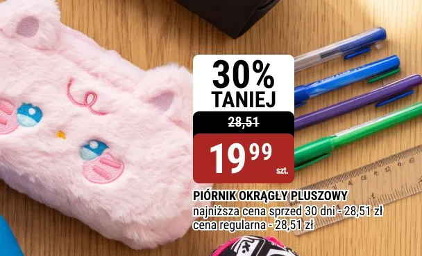 Piórnik okrągły pluszowy promocja w bi1