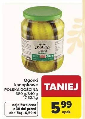 Ogórki kanapkowe promocja w Carrefour