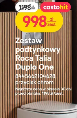 Zestaw podtynkowy Roca Italia Duplo One przycisk chrom promocja w Castorama