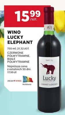 Wino Lucky Elephant promocja w Stokrotka