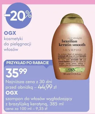 Szampon do włosów OGX Brazilian Keratin Smooth promocja w Super-Pharm