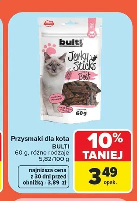 Przysmaki dla kota Bulti Jerky Sticks Beef promocja w Carrefour