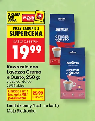 Kawa mielona Lavazza Crema e Gusto classico promocja w Biedronka