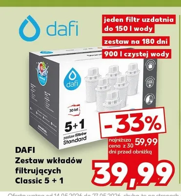 Zestaw wkładów filtrujących DAFI Classic 5+1 promocja w Kaufland