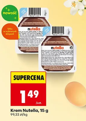 Krem do smarowania czekoladowo-orzechowy 15 g promocja w Biedronka