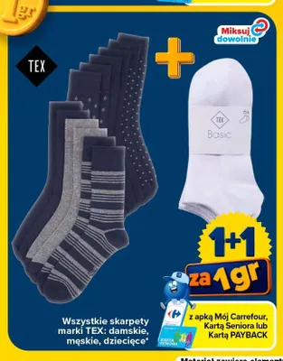 Skarpety marki TEX promocja w Carrefour