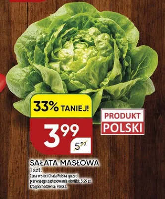 Sałata masłowa polska promocja w Chata Polska