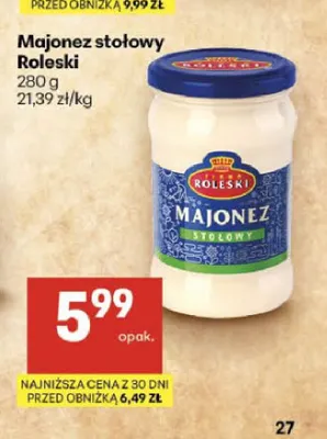 Majonez stołowy Roleski promocja w Delikatesy Centrum