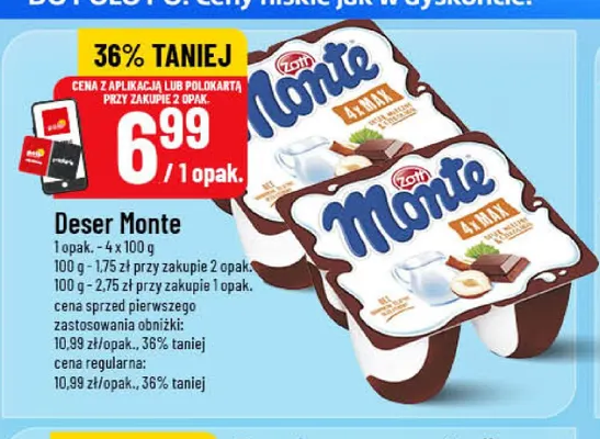 Deser Monte 4-pak Zott promocja w POLOmarket