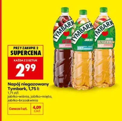 Napój niegazowany Tymbark jabłko-brzoskwinia promocja w Biedronka
