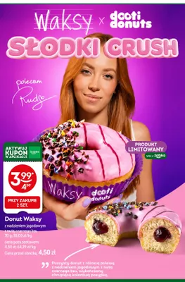 Donut Dooti Donuts Waksy z nadzieniem jagodowym z nutą czarnego bzu promocja w Żabka