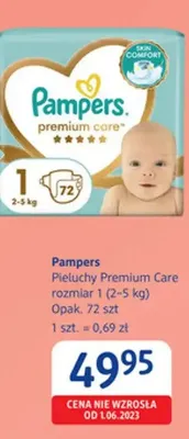 Pieluchy Pampers Premium Care rozmiar 1 promocja w Drogerie DM