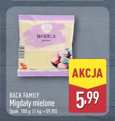 Migdały mielone Back Family promocja w Aldi