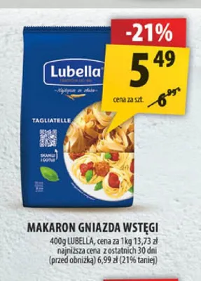 Makaron Gniazda Wstęgi Lubella promocja w Arhelan