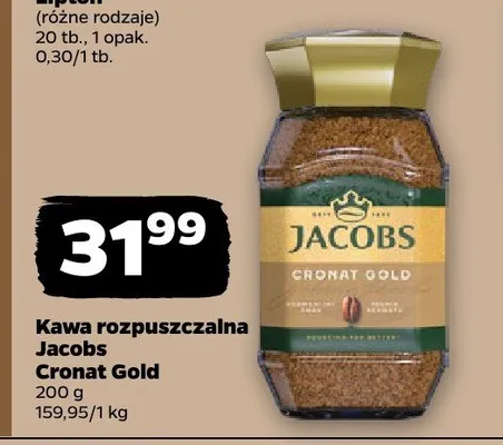 Kawa rozpuszczalna Jacobs Cronat Gold promocja w Netto