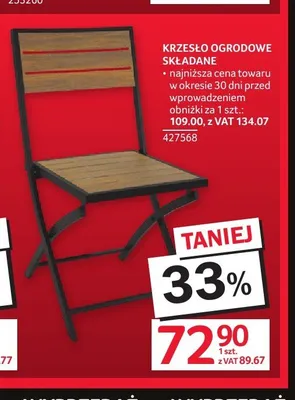 Krzesło ogrodowe składane promocja w Selgros