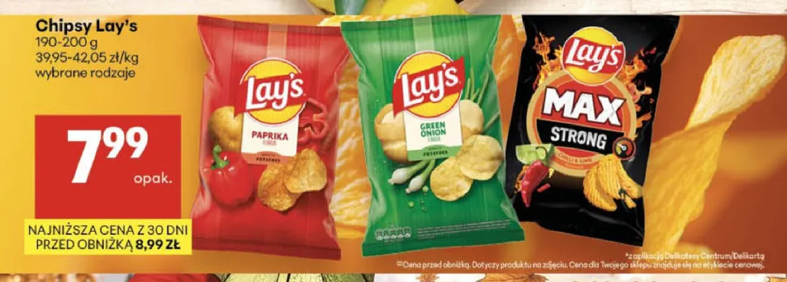 Chipsy Lay's Paprika promocja w Delikatesy Centrum