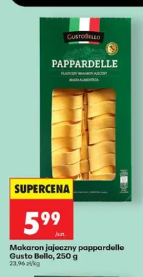 Makaron jajeczny pappardelle Gusto Bello promocja w Biedronka