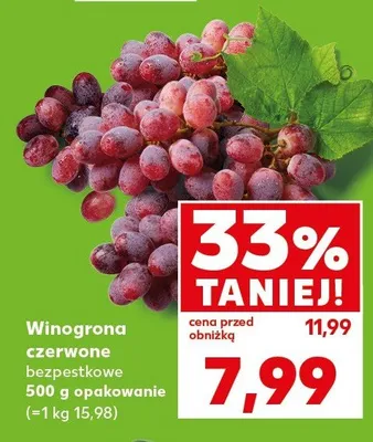 Winogrona czerwone bezpestkowe promocja w Kaufland