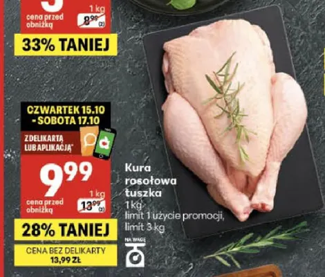 Kura rosołowa tuszka promocja w Delikatesy Centrum