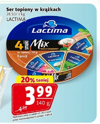 Ser topiony w krążkach Lactima 4 Mix wielosmakowy promocja w Prim Market