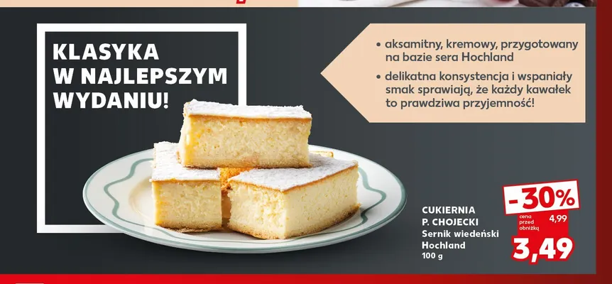 Sernik wiedeński Hochland Cukiernia P. Chojecki promocja w Kaufland