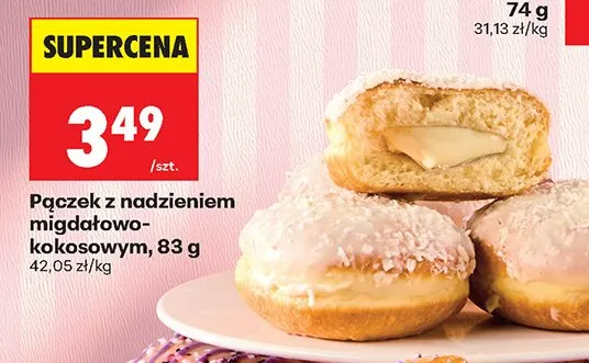 Pączek z nadzieniem migdałowo-kokosowym promocja w Biedronka
