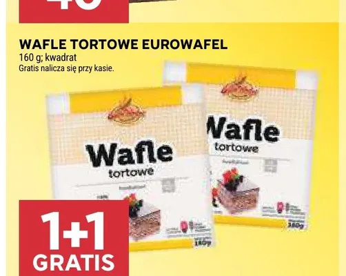 Wafle tortowe Eurowafel kwadrat promocja w Stokrotka