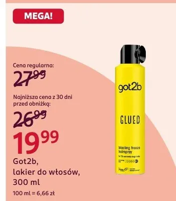 Lakier do włosów Got2b promocja w Rossmann