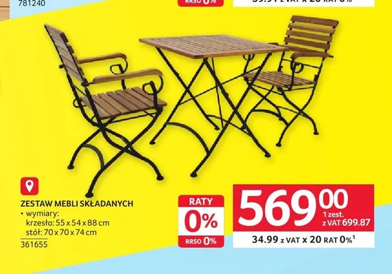 Zestaw mebli składanych promocja w Selgros
